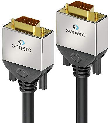 sonero VGA Kabel, Full HD, 1920x1080, WUXGA, vergoldete Kontakte, 7,5m