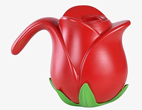 Esschert Design Arrosoir Rose 1,55 L Rouge Fleurs Jardin Enfants Plastique Maison Mignon Forme de Roses