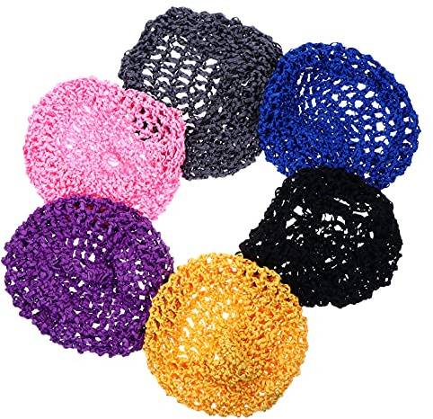 Lurrose 6 Stück Netz-Häkelmütze für Damen, Netz-Hut, Mütze, weibliches Haarnetz, Schlauchmütze für Frauen, Haarnetz, Snoods zum Schlafen