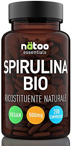 NATOO Essentials SPIRULINA BIO - Vegan - con vitamine e minerali - senza eccipienti - 500mg 200tabs