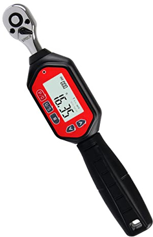 VPOER Llave dinamométrica digital de 1/4 pulgadas, 0.6-22 pies-libras (0.9-30 Nm) (8-265 pulgadas libra) con zumbador y LED, calibrada