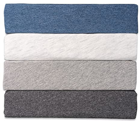 Melierte Spannbettlaken Spannbetttuch bis 23 cm Steghöhe | Mit zweifarbigem Effektgarn | Bettlaken 100% Baumwolle | 160 g/m² | OEKO-TEX® Standard 100 | 180 - 200 x 200 cm Jeansblau