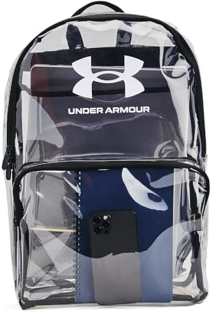 Under Armour Unisex-Adult Essential Clear Backpack, (960) Clear/Black/White, One Size Fits Most