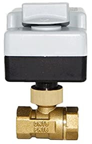 Kugelhahn, Kugelhahn-Absperrventil, 1/2 3/4 1 2 motorisierter Kugelhahn 220 V Dreidraht-Zweipunktsteuerung Messing-Elektro-Kugelhahn mit manuellem Umschaltventil (Color : 220VAC, Size : 0.5 Inch)