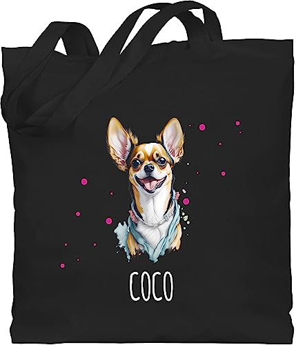 Geschenk mit Namen personalisiert by Shirtracer - Baumwolltasche - Hunde - Chihuahua - Hundebesitzern Geschenk