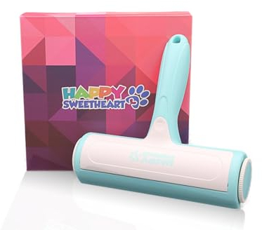 HAPPY SWEETHEART Tierhaarentferner – Premium Fusselrolle Hunde- und Katzenhaarentferner - Wiederverwendbare Bürste - Tierhaar Fusselbürste mit Auffangbehälter