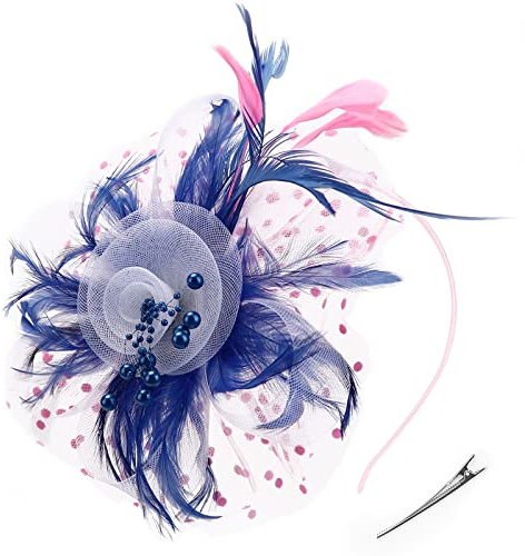AQOKKA Women Fascinators Hats Flower Fascinators with Headband and Clip Tea Party Headwear for Women and Girls