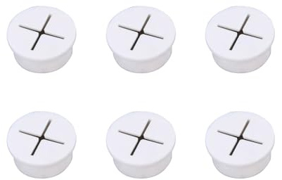 Leliafleury Cable Cord Grommet 6Pcs 20mm Wire Hole Cover Rubber Grommets Wire Cable Grommet Desk Grommets for Office Home Desk Table Wire Organizer (White)