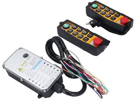 Récepteur émetteur de Palan Antichoc à Télécommande Industrielle, Commutateur sans Fil D'ascenseur électrique à Double Poignée étanche pour Grue, Convoyeur, CNC, Machines
