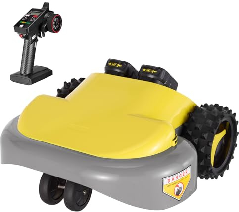 ZIPmow Remote Control Robot Lawn Mower, Battery Powered Lawnmower, Cut Height 2.0''-5.0'', 60% Slope, Remote Control with Adjustable Speeds, 100% Electric All-Wheel Drive