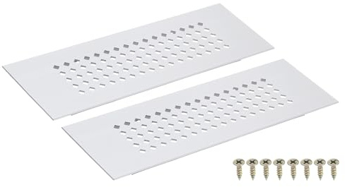 sourcing map Cubierta de ventilación de aire, 2 piezas de aleación de aluminio de 150 x 50 mm, cubierta de ventilación rectangular con tornillo, rejillas de ventilación decorativas para puerta,