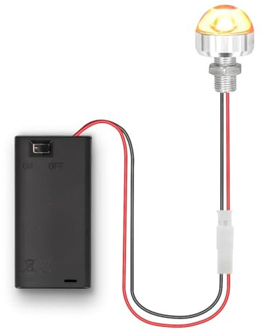 enwant AA Battery Holder with Mini LED Lamp and Switch Dollhouse Lighting Kit, Miniature LED Lights Battery Operated LED Light Wiring Kit 3V Battery Box, 1 Pack(Cool White)