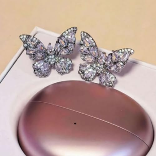 SHUZHENG Strass papillon pour écouteurs à clipser - Accessoires en strass pour écouteurs ouverts - Décoration exquise à faire soi-même