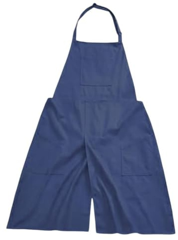siduytin Delantal de cerámica con bolsillos para mujer, delantal con pierna dividida para alfareros, trabajos artísticos, Azul, Altura 100cm