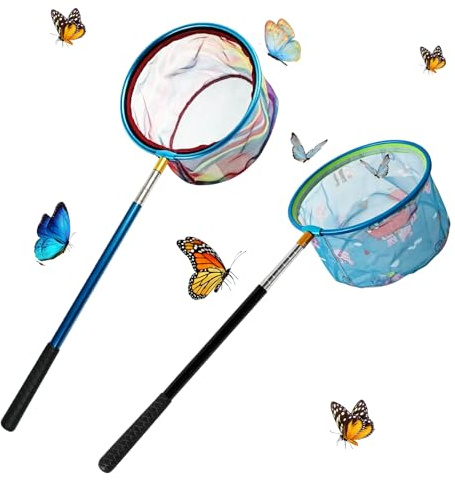 VETOLAKA 2 Retini Telescopici Per Bambini, 41,5 - 148 Cm, Rete Da Pesca, Insetti, Pesca, Spiaggia, Stagno, Giardino, Piscina
