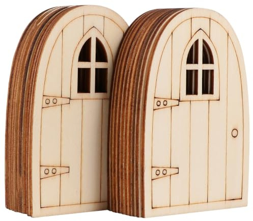 OSALADI Puerta de Madera para Jardín en Miniatura 20 Piezas de 3mm Decoración Creativa y Modelo Decorativo para Adornos de Hadas