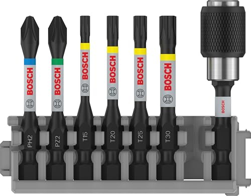 Bosch 8x PRO Impact Set with Quick Change Bitholder and Pick and Click Index (170 x 120 mm, Professional Accessory Screwdriver, Screwdriver)
