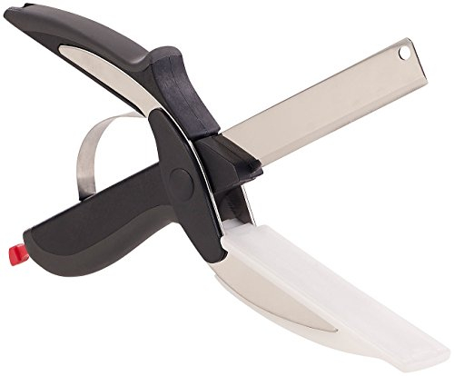 Rosenstein & Söhne Forbici per verdure: Forbici da cucina 2 in 1 con coltello e tagliere integrato (forbici Con tavola, Forbici domestiche, integrato Taglieri)