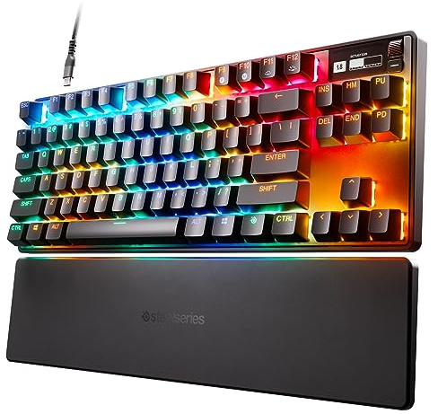 SteelSeries Apex Pro TKL teclado gaming HyperMagnetic – Teclado gaming - El teclado más rápido del mundo - Accionamiento ajustable - Esports TKL - RGB - Teclas PBT - USB-A – Teclado alemana (QWERTZ)