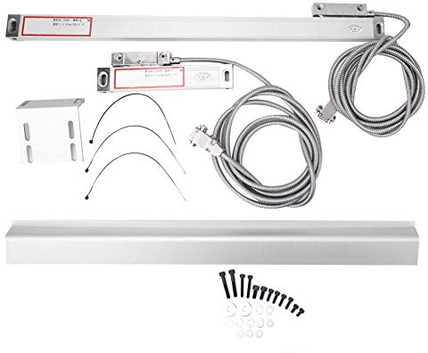 Yanmis 2 Stücke Lineare Skala, JCS900-2AE/JCS900-3AE Achse DRO Gitterlineal Digitalanzeige Skala Aluminiumlegierung Skala für Drehgeber(200mm und 400mm)