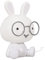 HOME DECO KIDS Lámpara LED de Mesa con diseño de Conejo, para habitación Infantil, plástico y ABS, Blanco-Gris Claro, 14.50 x 12.00 x 23.50
