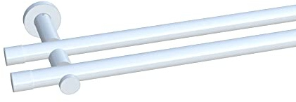 Gardinenstange HIGH-LINE ANDRAX, 2-Lauf, weiß-glanz, Ø 20 mm, 300 cm, inkl. Träger und Endstücke