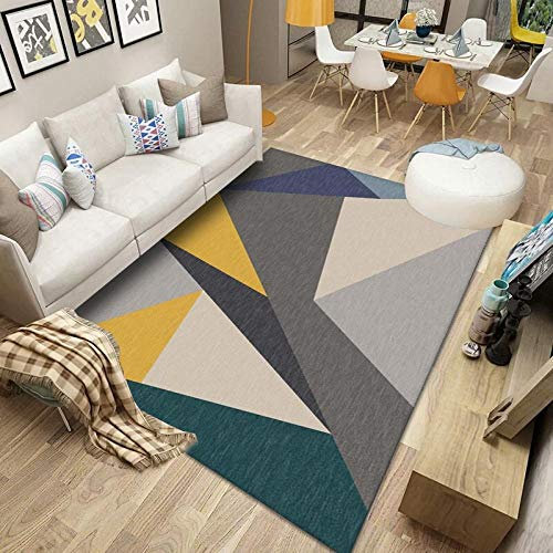 RUGMRZ rutschfeste Bodenmatten Gut Aussehend Und Langlebig Gelbes graues großes Dreieck-Muster moderner Minimalist Home teppiche Kinder spielmatten kinderzimmer Dekoration teppiche 120X180cm