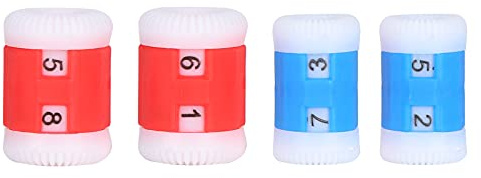 Contatore per Maglieria in Plastica Contatore per Righe Segnapunti per Maglieria all'Uncinetto per Accessori per Utensili da Cucito per Anelli di Colore Blu e Rosso(2XL + 2XS)