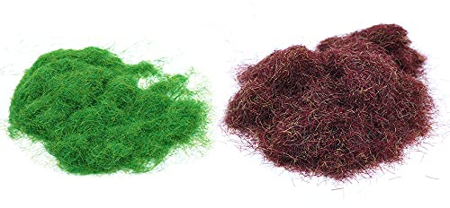 Tiardey 2 Arten 80g Modell B?ume Modell Statisches Gras,Pulver Kunstgras für Kunstpflanzen Modellbahn Landschaft,Miniatur STR?ucher Büsche - Grün und Braun