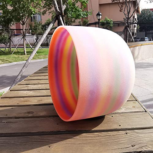 KVKA 25cm Klangschalen, 432Hz F note 10 inch Regenbogen Chakra Sound Healing Klangschale für Meditation Stressabbau Entspannung mit Tragetasche