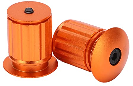 Fahrrad Lenkerstopfen, Expansions Lenkerendkappen aus Aluminium für und Rennrad (Orange)