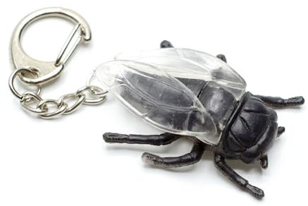 Miniblings Porte-clés Beetle Grille Halloween Insectes Ailes de Mouche Noir