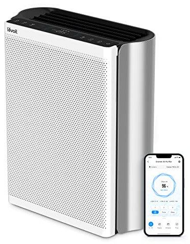 LEVOIT Air Purifiers for Home Large Room with 3-Channel Air Quality Monitor, Washable Pre-Filter, AHAM VERIFIDE, HEPA Sleep Mode for Pet, Allergy, Smoke, Dust, Alexa Control, 2655 Ft², EverestAir-P