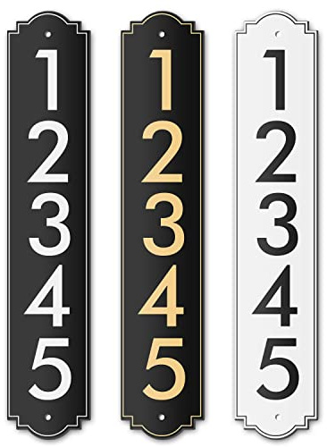 House Number, Address Plaque Outside Sign - Mailbox Numbers (18 x 3.5) Customized Sign for House, Store, Office, Outside, 911 Visibility Signage, Any Font (Vertical)