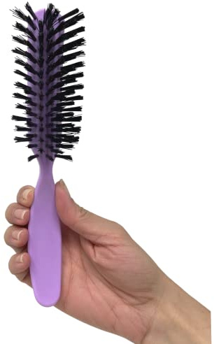 Styling Gear Detangling Hair Brush Nylon Bristles 7 Row Teasing Womens Brush For Thick Hair Small Travel Hairbrush Brush For Hair 1 Pcs. (Lavender)