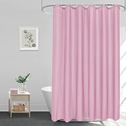 EurCross 180x200 Duschvorhang Rose Wasserdicht Anti-Schimmel Badevorhang,Textil Vorhänge aus Stoff, Antibakteriell Waschbar Bath Curtain inklusive 12 Duschvorhangringe