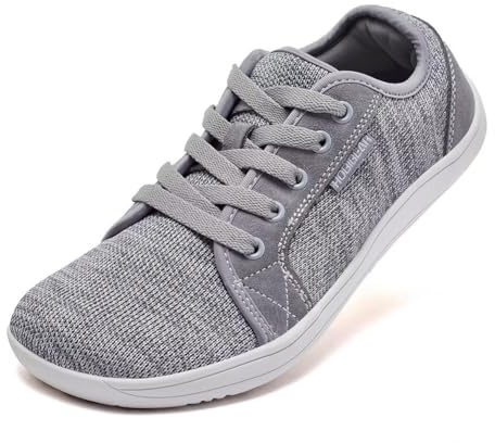 HOBIBEAR Uomo Donna Barefoot Scarpe Minimaliste Unisex Trail Running Scarpa da Camminata Leggere Antiscivolo (Grigio Chiaro,EU 39)