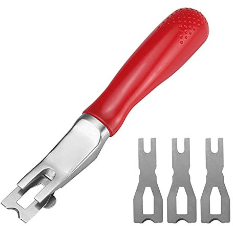 LeTkingok Pelle Manuelle pour Tapis de Sol en PVC, Couteau à Découper, Outil de Lame de Coupe pour Tige de Soudure de Revêtement de Sol en Vinyle avec 3 Lames