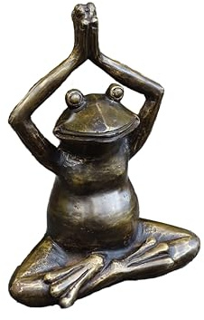 IDYL Bronze-Skulptur Yoga-Frosch klein Maße: 17x12x7 cm