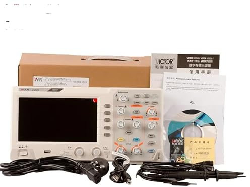 QDTimes 1200S 200 MHz Bandwidth 1/2 Channel 500MS/s/1GS/s Desk Type usb Digital Storage Oscilloscope Circuit Debugging/Testing(VICTOR 1200S)