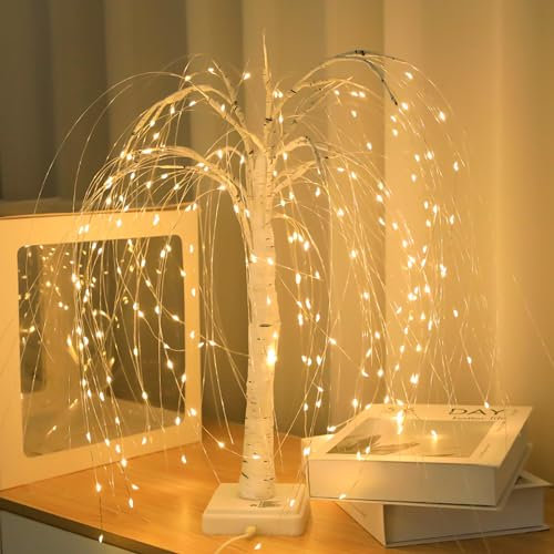 Esoes Decorative Twig Lights 192 LED Flexible Tree Branch Lights Warm White Fairy Lights USB or Battery Operated Artificial Tree Lamp for Birthday Wedding Home Party Decoration
