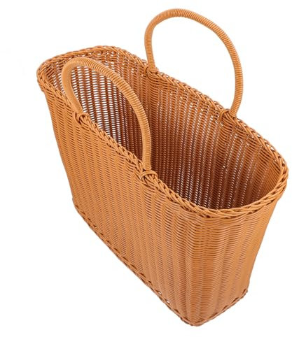Ciieeo 1stück Dekorativer Wicker Korb Für Outdoor Lagerung Handgefertigter Vielseitiger Einkaufskorb Für Obst Und Blumen Naturstil Leicht Tragbar Für Picknicks Und Dekoration