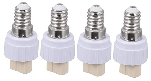 Veemoon Lampenfassungsadapter E14 G9 Konverter Keramik 4 Stück Lampenadapter Schraubfassung Kompatibel Für Tischleuchte Deckenlampe