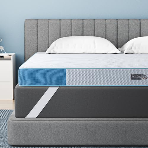 BedStory Gel Topper 90 x 200 cm, 10 cm Height Gel Foam Mattress Topper, H3 & H4 Mattress Topper Made of Cold Foam Core, Mattress Topper for Bed, Box Spring Bed, Sofa Bed, Caravan, Oeko-Tex® Certified