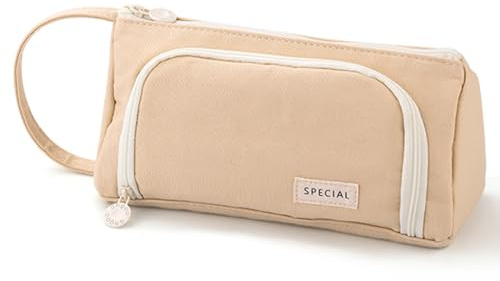 ONCCI Federmäppchen Mädchen Mäppchen Federtaschen Große Kapazität Teenager Etui Stifte Pencil Case für Schule & Büro (Creme-Khaki)