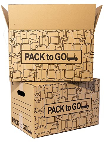 Cartons de déménagement lot – Pack de 5 boîtes 50x30x30 cm en carton de déménagement résistant, idéal pour emballage, transport et stockage de vos affaires lors de vos déplacements ou rangements