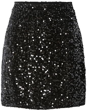 PIECES Female Minirock PCKAM Pailletten