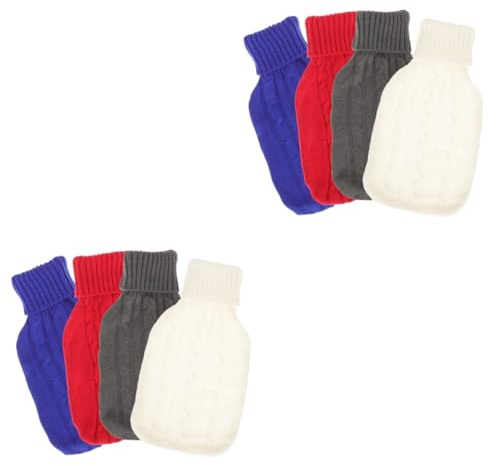 FRCOLOR 8 fundas de punto para botellas de agua caliente, cubierta para calentar botellas de agua, riego, cubierta de bolsa de agua caliente, invernal, bolsa tejida, accesorios para exteriores,