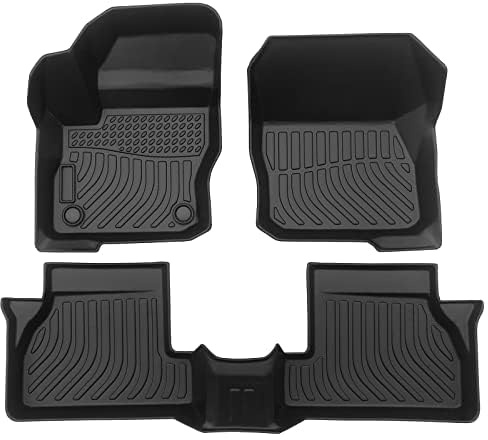 All Weather Rubber Car Floor Mats Compatible with 2012-2018 Ford Focus,TPE Rubber Full Set Includes 1st 2nd Row Front Maximum Coverage,Non Slip (for 2012-2018 Ford Focus)