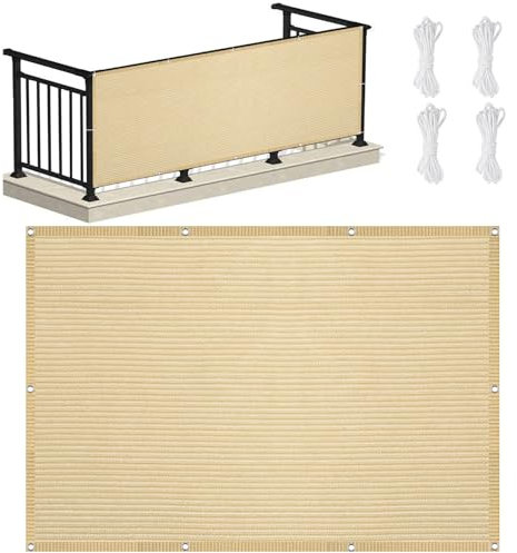Voile D'Ombrage Respirant Rectangulaire 1.4 x 2.4 m Aux UV 98% Couvert Végétal Toile Pergola Résistant Aux Déchirures pour Pergola, Fleurs, Patio, Lawn, Couleur Crème